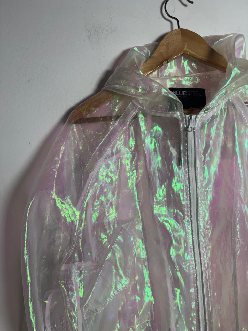 Casaco Transparente Iridescente com Capuz – Bluesteel – tam GG - Imagem 6