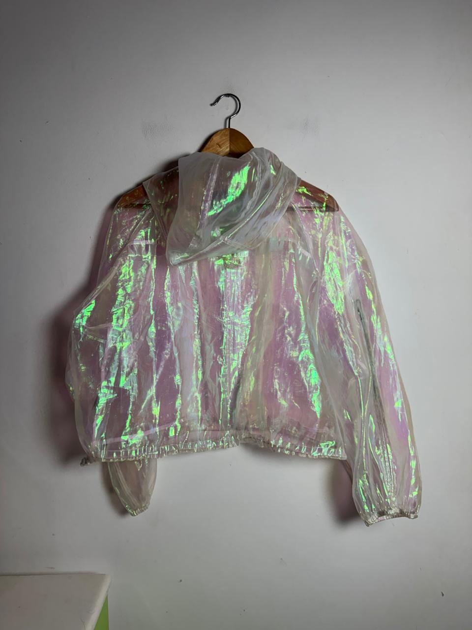 Casaco Transparente Iridescente com Capuz – Bluesteel – tam GG - Imagem 2