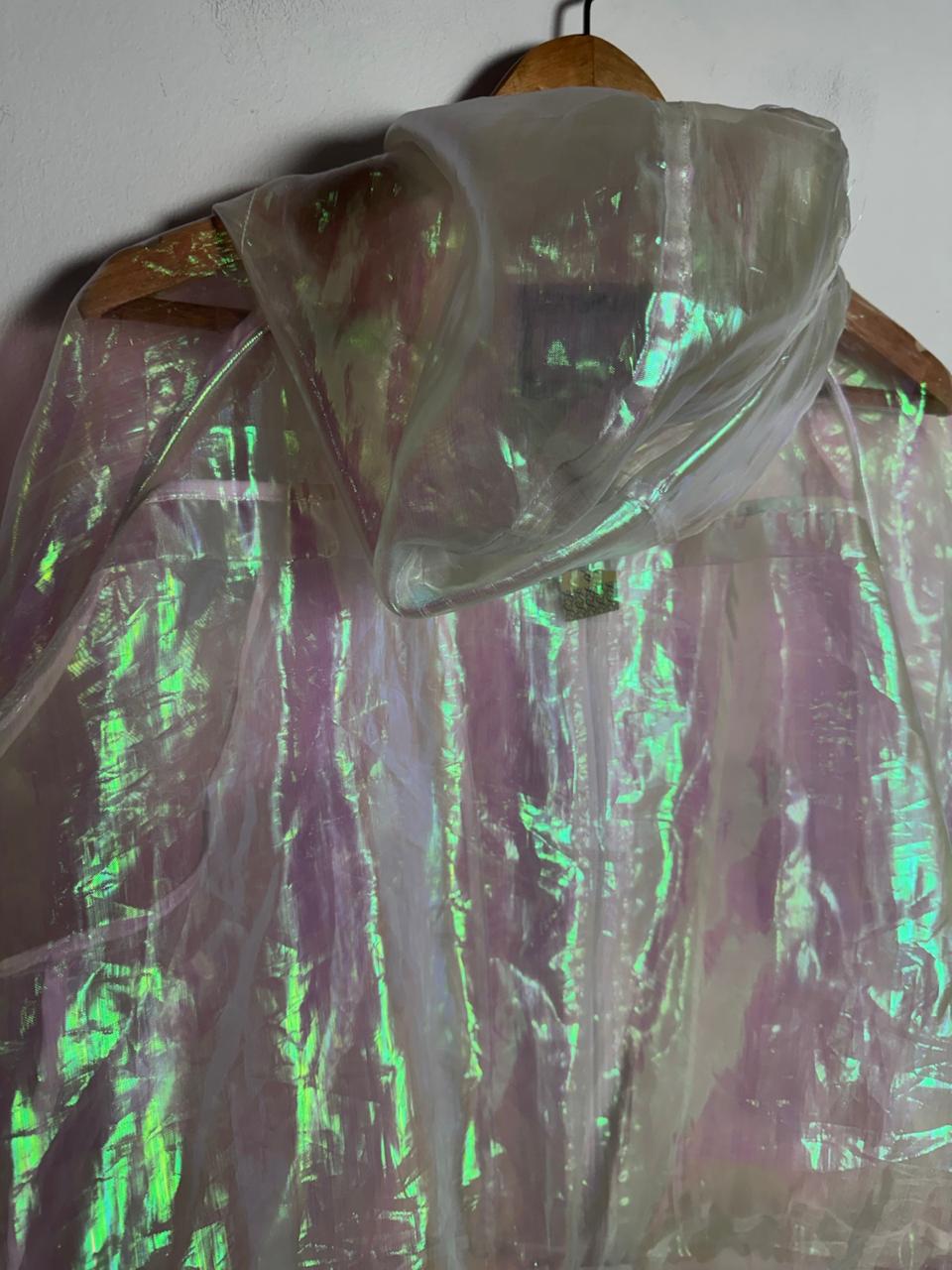 Casaco Transparente Iridescente com Capuz – Bluesteel – tam GG - Imagem 4
