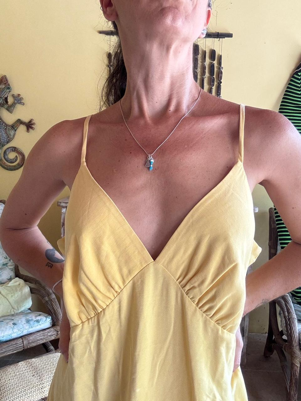 Vestido Amarelo Claro com Babados – Foorli – tam G - Imagem 4