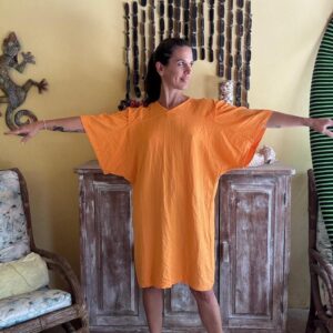 Vestido Laranja Manga Ampla – Forum – tam G