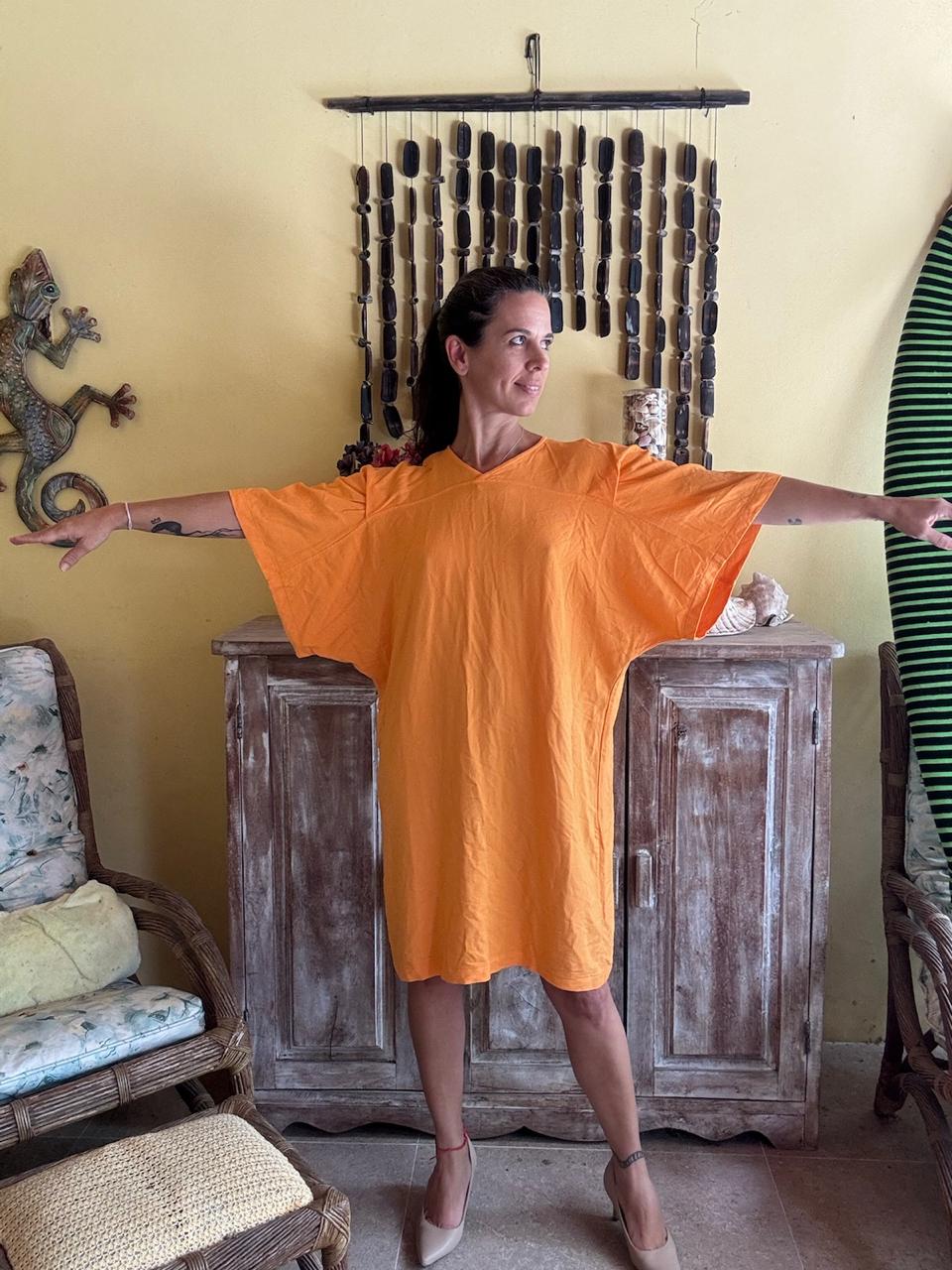 Vestido Laranja Manga Ampla – Forum – tam G