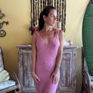 Vestido Rosa de Pelinhos – tam G