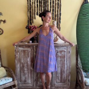 Vestido Halterneck Lilás Estampado – tam M