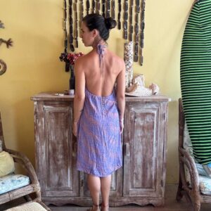 Vestido Halterneck Lilás Estampado – tam M
