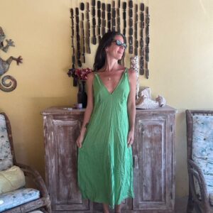 Vestido Verde Decote V – tam 38