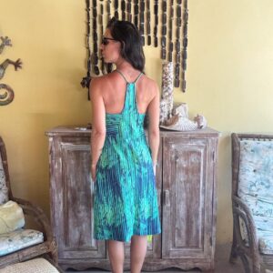 Vestido Estampado Verde e Azul – tam 38