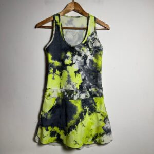 Macaquinho Estampa Tie-Dye Neon Amarelo e Cinza – Fitness – tam G