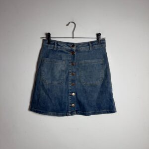 Saia Jeans Botões Frontais - Bluesteel - tam 38