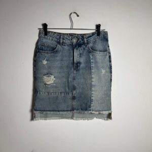 Saia Jeans Patchwork Desfiada – Marfinno – tam P