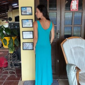 Vestido Longo Regata Verde Água – Simply Basic – tam P