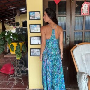 Vestido Longo Estampado Tropical – tam 38