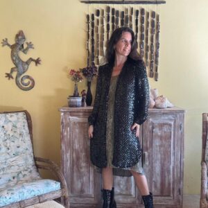 Sobreposição Longa de Paetês Preto – Laks Fifth – tam G