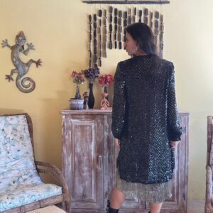 Sobreposição Longa de Paetês Preto – Laks Fifth – tam G