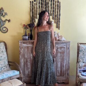 Vestido Longo Estampa Animal Print Verde – Dress – tam P
