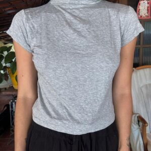 Cropped Gola Alta Curta Cinza – Anne Bella – tam P
