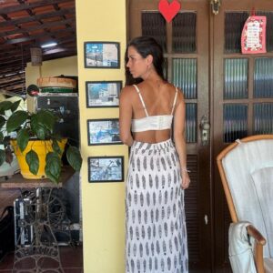 Saia Longa Estampada com Fendas – Boah – tam M