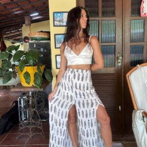 Saia Longa Estampada com Fendas – Boah – tam M
