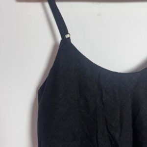 Blusa Regata Preta de Linho – area kb – tam P *NOVO*