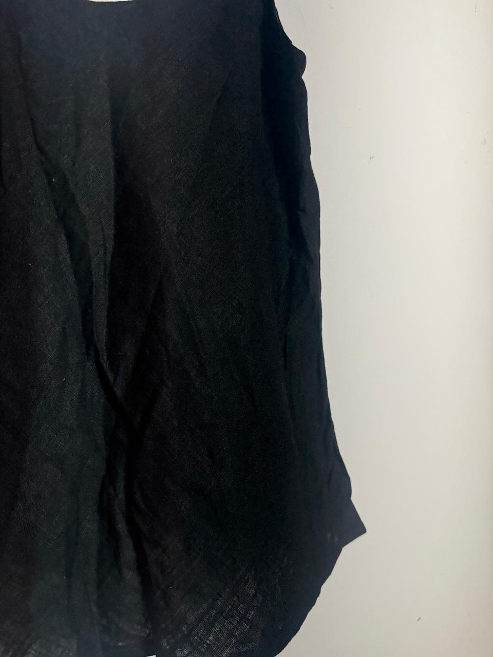 Blusa Regata Preta de Linho – area kb – tam P *NOVO* - Imagem 4