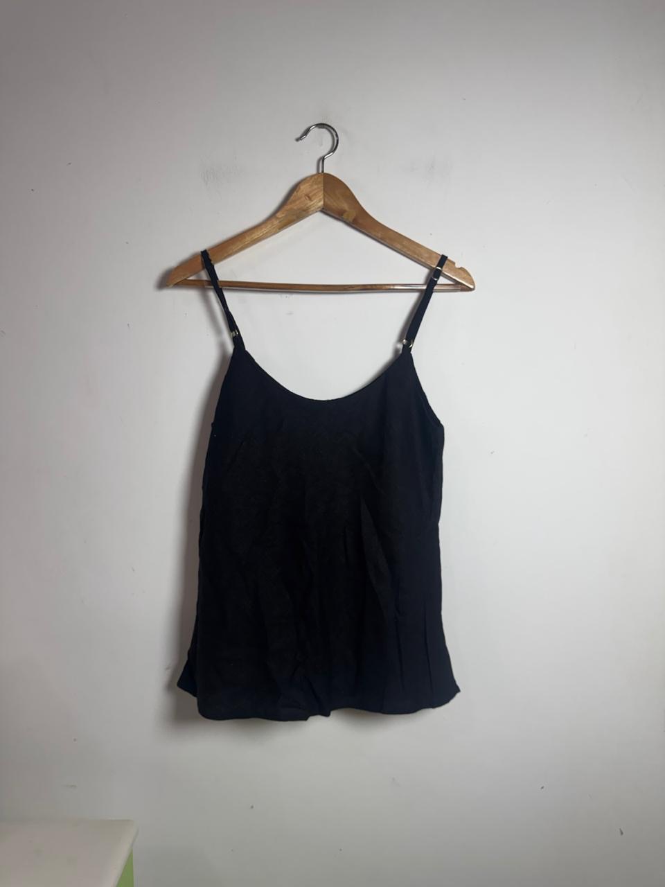 Blusa Regata Preta de Linho – area kb – tam P *NOVO* - Imagem 3
