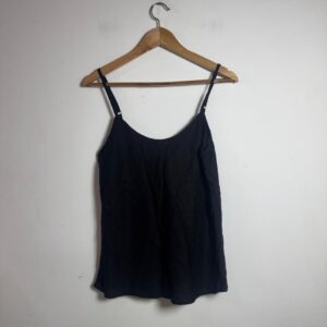 Blusa Regata Preta de Linho – area kb – tam P *NOVO*