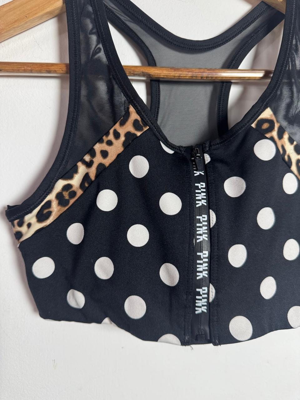 Top de Treino Estampado com Poá e Animal Print – Pink – tam P - Imagem 5