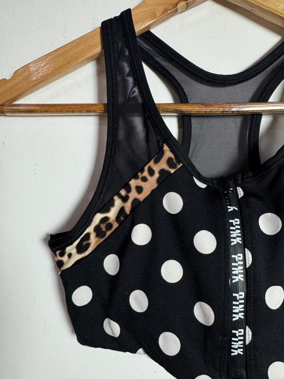 Top de Treino Estampado com Poá e Animal Print – Pink – tam P - Imagem 3
