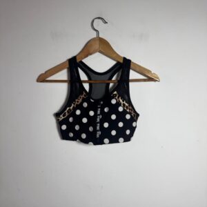 Top de Treino Estampado com Poá e Animal Print – Pink – tam P