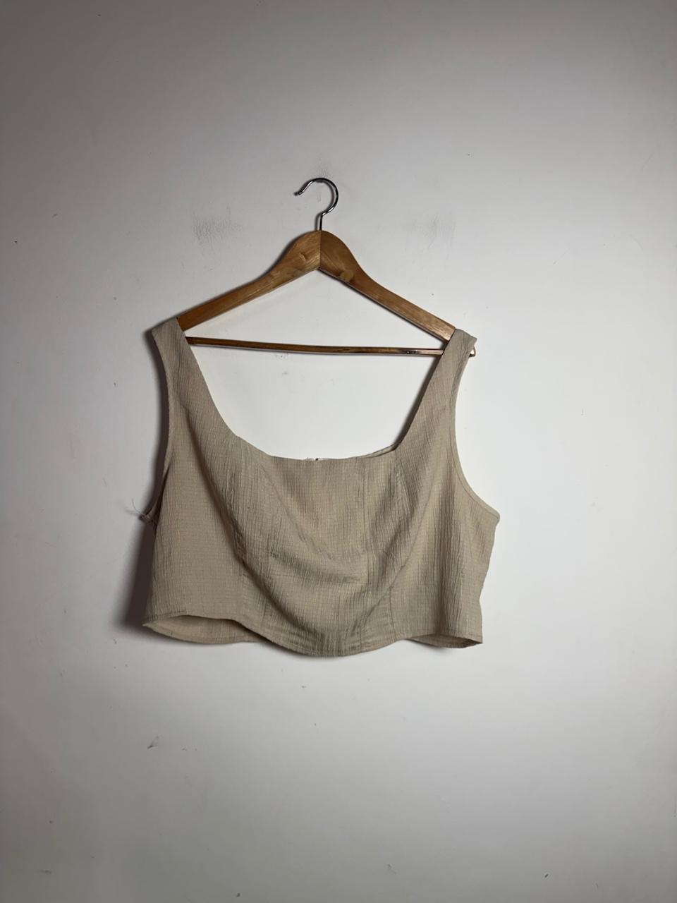 Cropped Nude com Zíper – Shein – tam 3XL