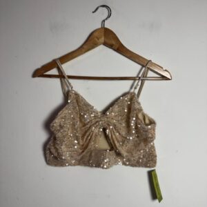 Top Cropped Paetês com Laço e Recorte Nude – tam G