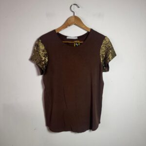 Camisa Marrom com Paetês – Le Lis Blanc – tam G