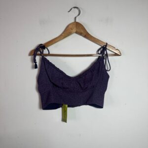 Top Cropped Roxo Estampado de Bolinhas Pretas – Tris – tam P