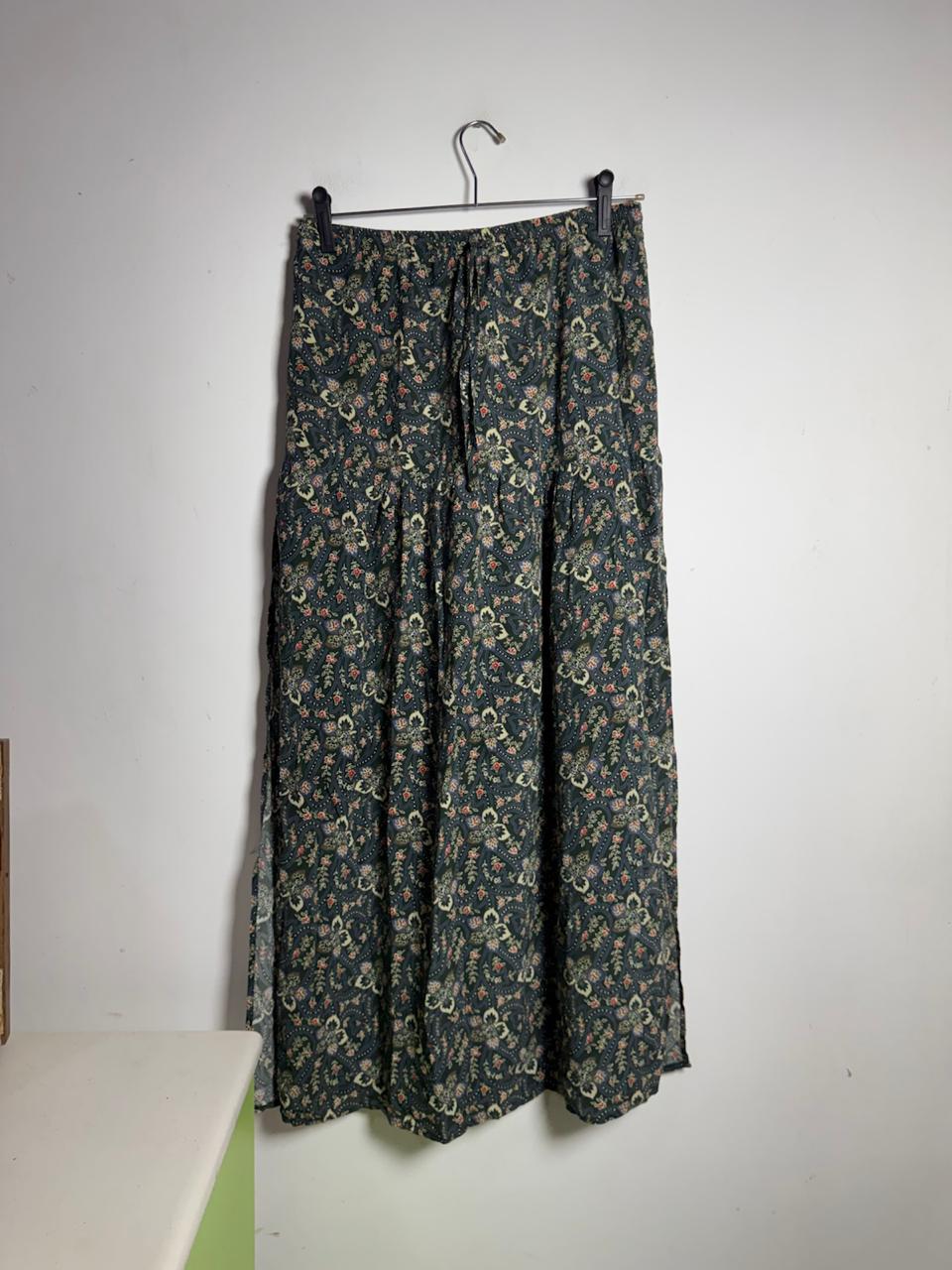 Saia Longa Estampa Paisley Floral Verde Escuro – Ateen – tam 38 *NOVO* - Imagem 5