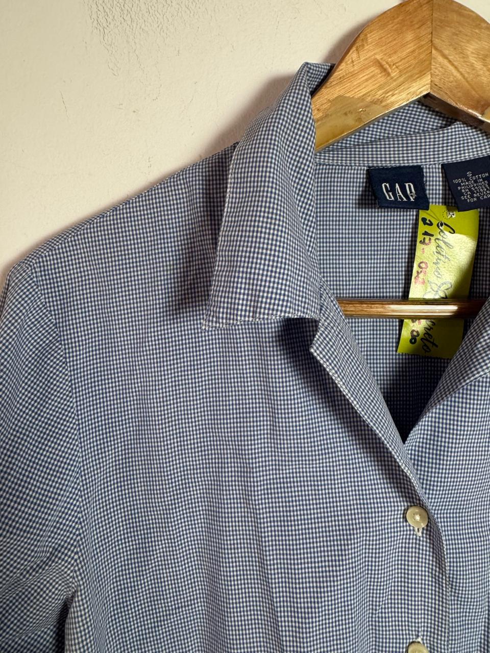 Camisa social Azul e Branco Quadriculada – GAP – tam P - Imagem 4