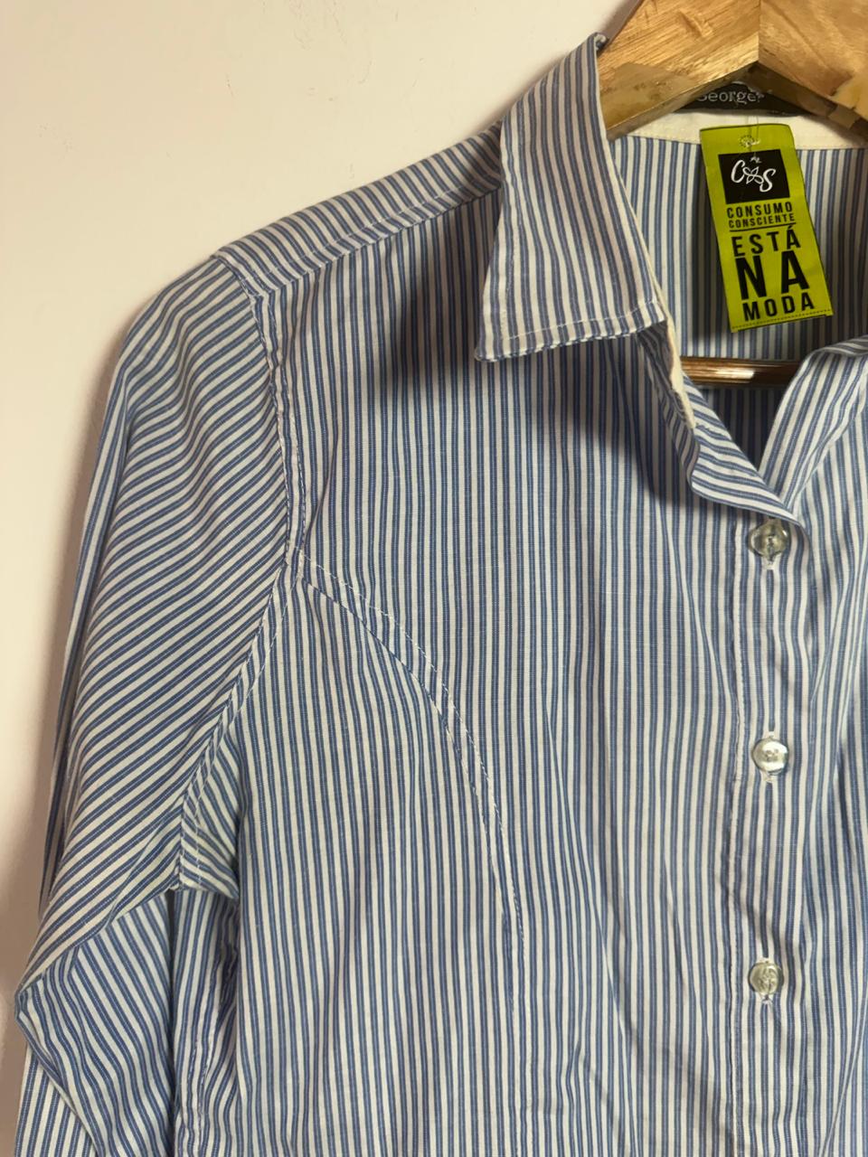 Camisa azul e branco listrada – George – tam 42 - Imagem 3