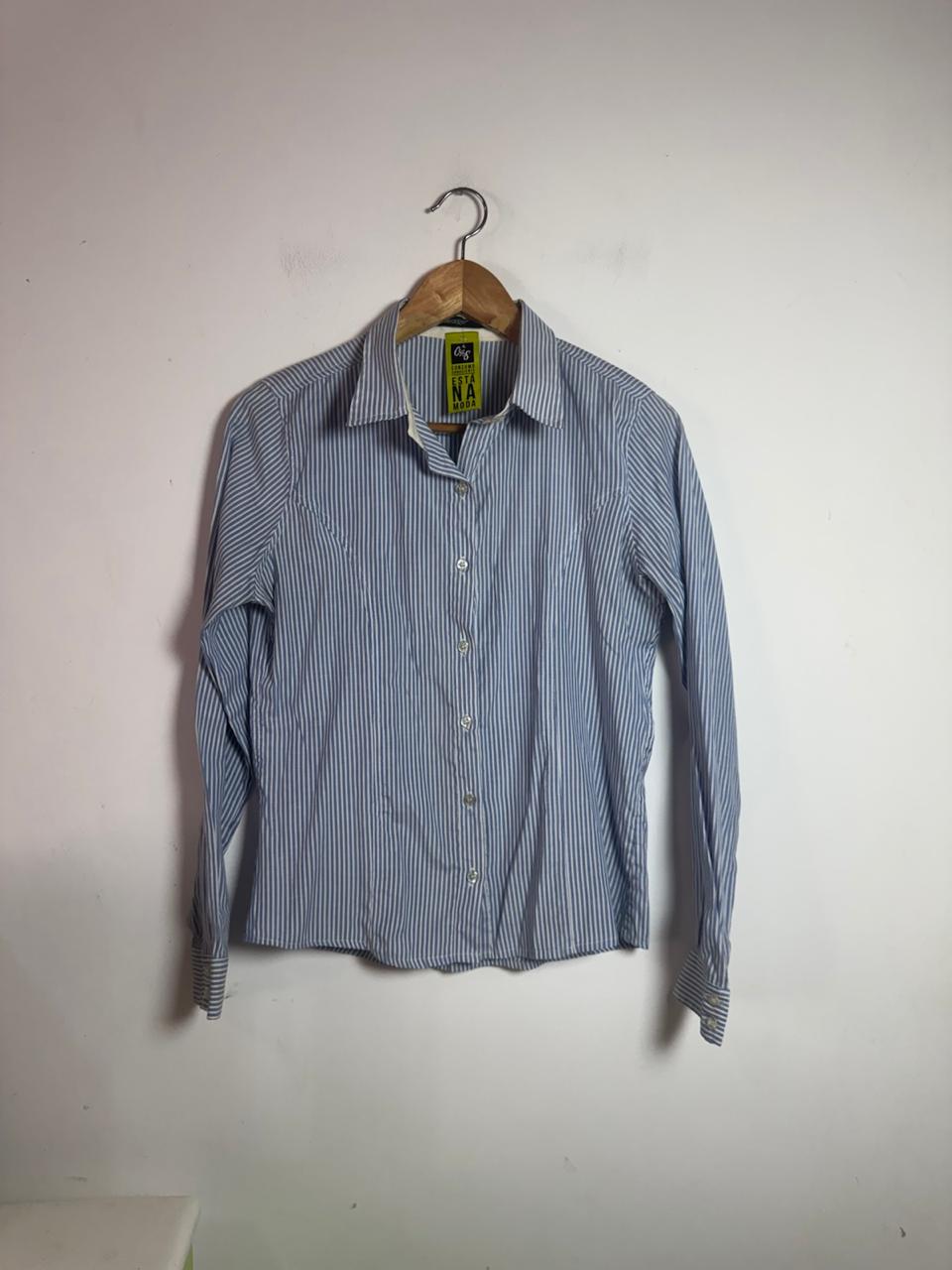 Camisa azul e branco listrada – George – tam 42