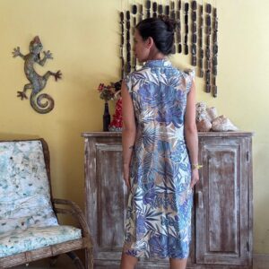Vestido Chemise Estampa Folhagens Azul – El Corte Inglés – tam 48