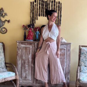 Calça Pantacourt Transpassada Rosa Salmão – Hering – tam P